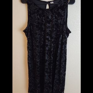 Old Navy Maternity Black Velvet Sleeveless Dress Witchy Goth XL